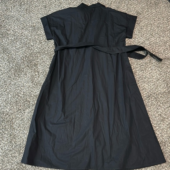 NWT! Banana Republic Black TIE-WAIST MIDI POPLIN SHIRTDRESS - Picture 7 of 11